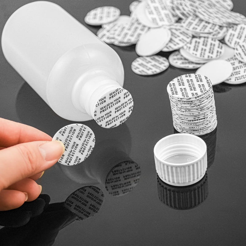 600PCS 1.06in (27MM) Pressure Sensitive Seals,Cap Liners, Bottle Seal,Foam Safety Tamper Resistant Sealing Waterproof Gasket for Cosmetic Plastic Glass Bottle Flask Jar Lid Case Canning Vials