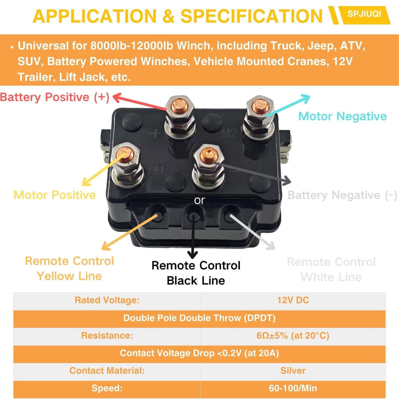 Winch Solenoid Relay 12V 500A Heavy Duty Controller Reversing Contactor 8000-12000LB for ATV SUV 4WD SUV Truck Winches Spreader Motors Compatible with Wireless Remote System