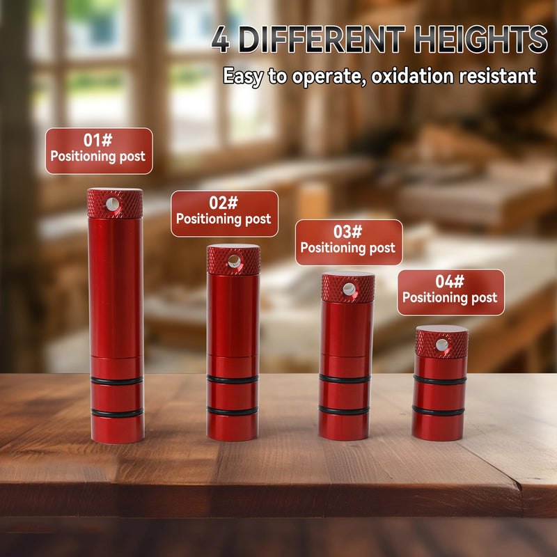 20mm Bench Dogs Set of 8, Non-Slip Aluminum Alloy Table Planing Stop Bench Dogs for T-Track Woodworking Table Workbench Peg Brake Stops Positioning Planing Plug for 20mm Dog Hole, Red