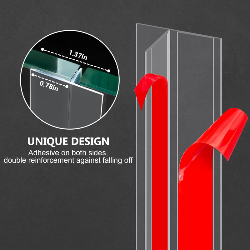 【2025 New Upgrade】 T-Shaped Silicone Weather Stripping Door Seal,1.37" x 10 FT Seal Strip for Door & Windows Gaps, Strong Adhesive Door Draft Stopper for Side of Door,Sliding Door, Transparent 1.37In Width, 10Ft Length