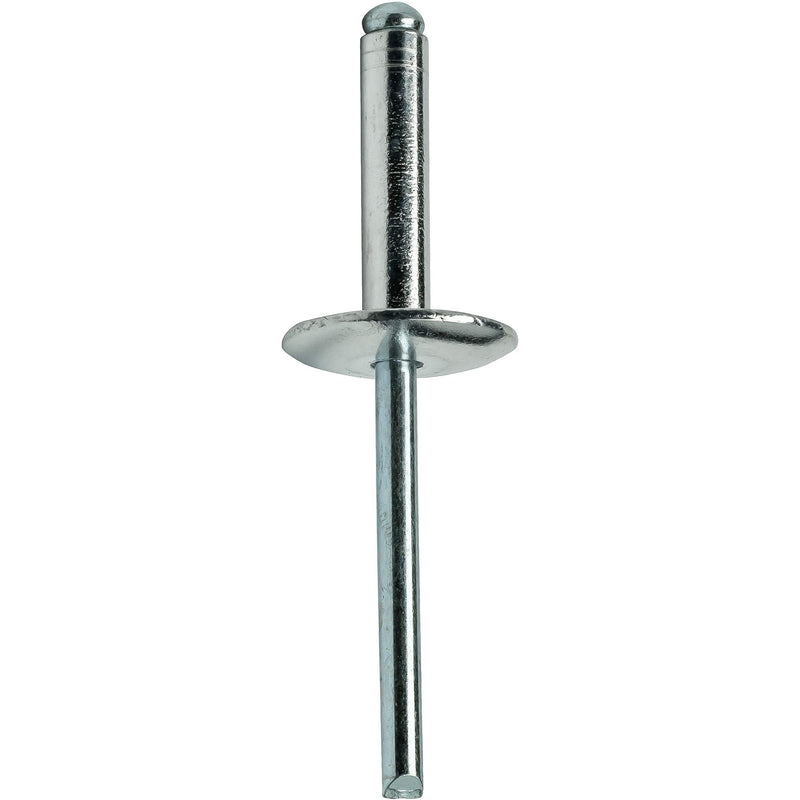Large Flange Pop Rivets 3/16" x 1/2" Aluminum Body Steel Mandrel Large Dome Head 6-8 Gap .376" - .500" Quantity 50 by Fastenere 3/16" x 1/2" (6-8) (50 Pack)