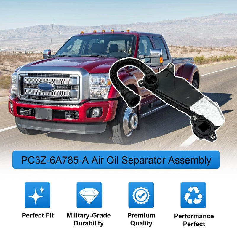 PC3Z-6A785-A Air Oil Separator Assembly Compatible with Ford F-250 F-350 F-450 F-550 2023-2024 Replace PC3Q-6A785-AB PC3Z6A785A Super Duty 6.7 L Diesel