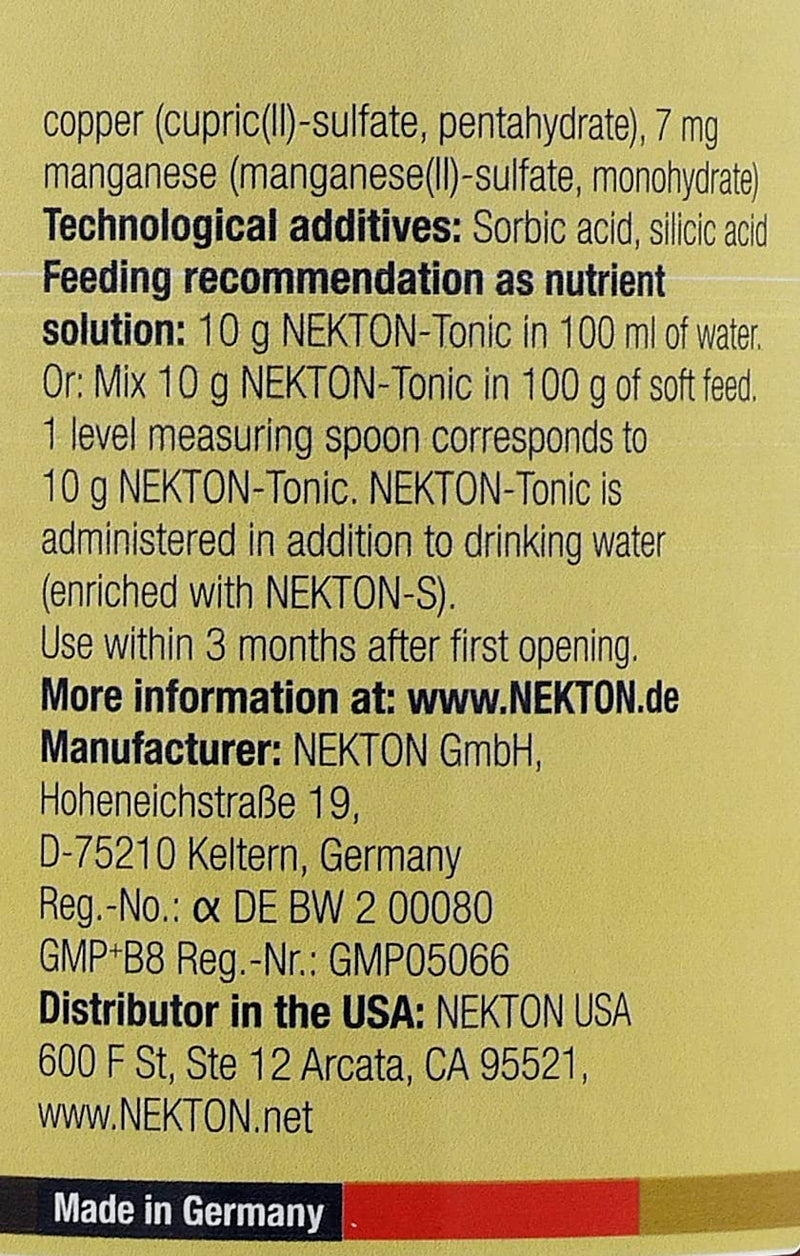 Nekton Tonic-K Restorative Supplement for Seed-Eating Birds 100g, (3.5oz) 3.5 Ounce (Pack of 1) - PawsPlanet Australia