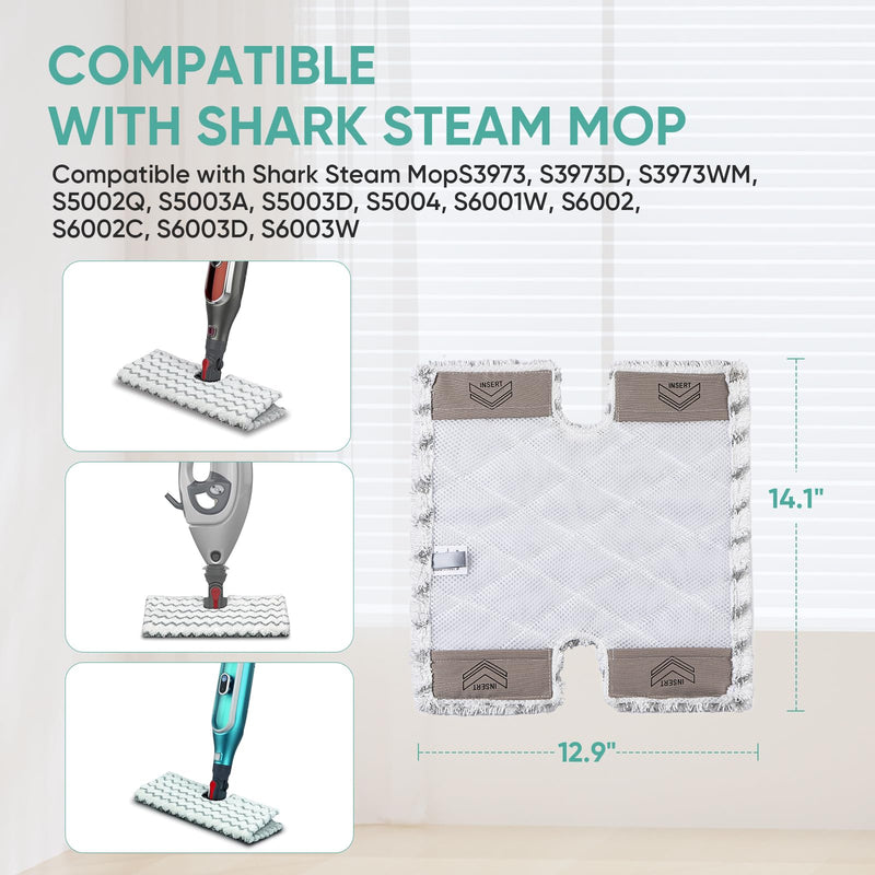2 Pack Genius Steam Mop Pads Compatible with Shark Genius Hard Floor Cleaning System Pocket Steam Mop S5003D,S6002,S5004Q & Lift-Away Pro Steam Pocket Mop S3973D,Part # XTP184 & P184WQ 2 Pack