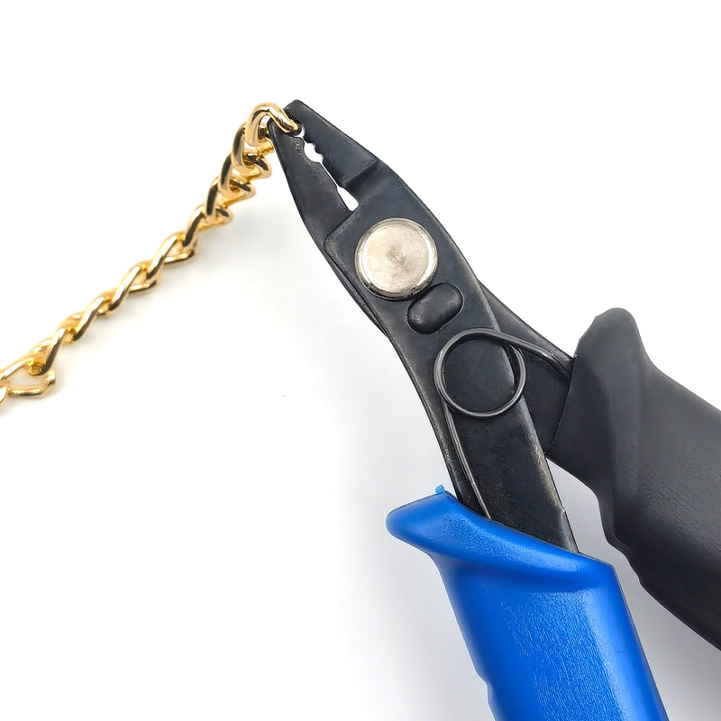 Grounded Plier, Precise Control Unleash Unrivaled Precision for Fine Chain Welding, 3ft Cable Secure Connection, Ideal for Permanent Jewelry Fine Chain Welding, Bule Plier & Black Cable