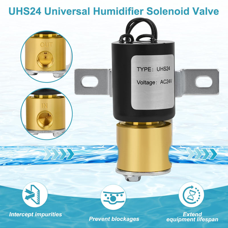 UHS24 Universal Humidifier Solenoid Valve,24 Volts Humidifier Solenoid Valve Fit for Aprilaire General Honeywell Skuttle Humidifier Replacement 990-53 4040 HE220 HE225 HE260 HE265