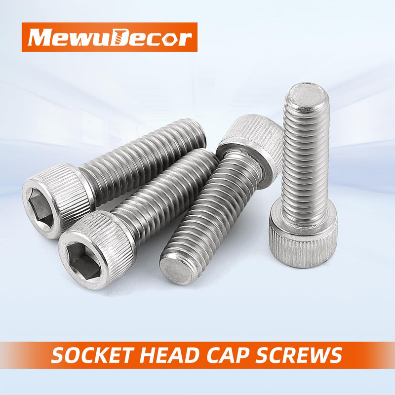 M6-1.0 x 20mm Socket Head Cap Screws Metric, Allen Socket Drive, Stainless Steel 18-8 (304), Full Thread, Bright Finish, Machine Thread, Pack of 20 M6 x 20mm