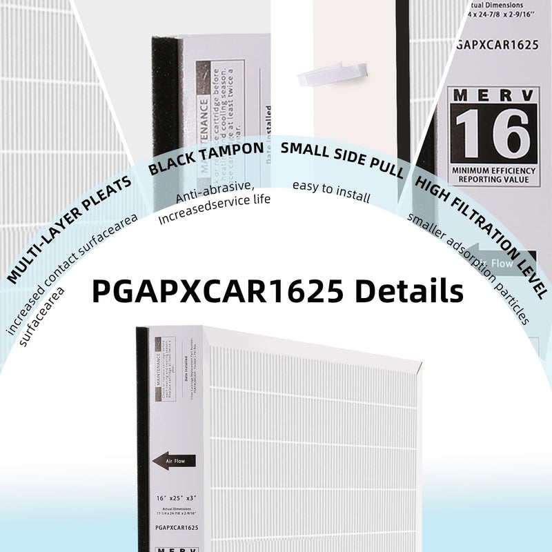 AGAPXCAR1625-A02 Replacement Filter MERV16(16x25x3in) (1 Pcs) 1 Pcs