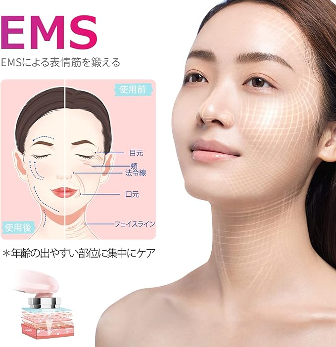 Munyday M80 Facial Beauty Device Lift-Up EMS Facial Beauty Device 8 in 1 Ultrasonic Facial Device Thermal Care LED Light EMS Ion Derivation 5 Modes 3 Levels Ultrasonic Vibration Pores V Face USB - NewNest Australia