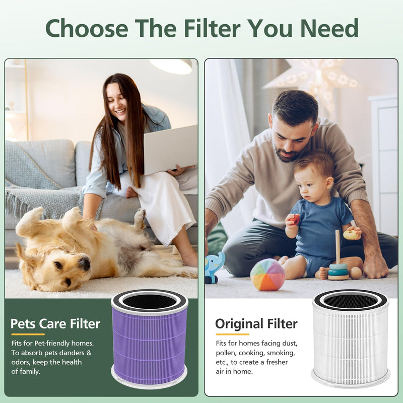 AP301 AP302 HEPA Filter Replacement, for Dayette AP301 AP302 Air Purifier Purple *2pcs