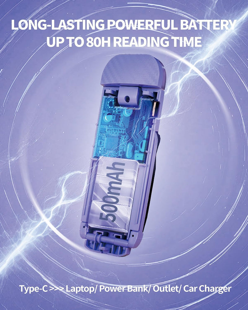 Reading Book Light, Clip on Reading Light, Rechargeable Reading Light, Book Lights for Reading at Night in Bed, Reading Lights for Books in Bed, Book Reading Light Clip, Romantic Purple