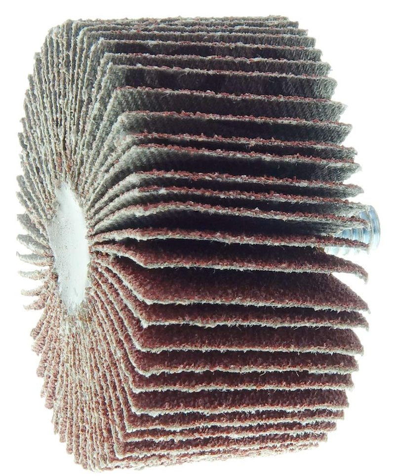 Weiler 30738 2" x 1" x 80AO Wolverine Coated Abrasive Flap Wheel, 1/4-20 Threaded Stem (Pack of 10) 2" Dia 80 Grit