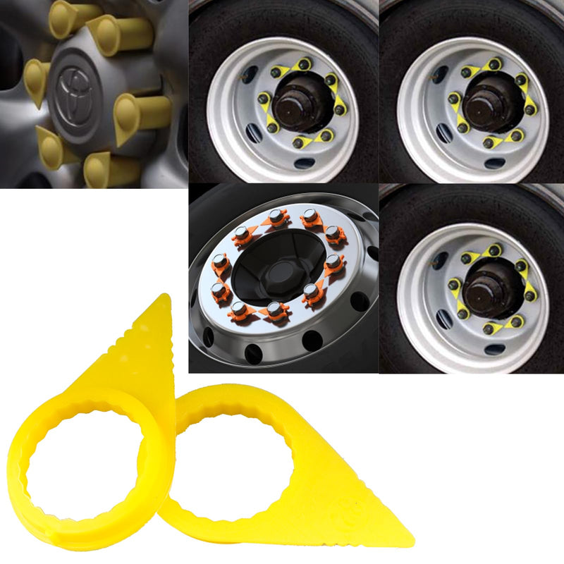 Wheel Check Loose Wheel Nut Indicator for 32 33 34MM Nuts Replace High Visibility Yellow HYB32 Nut Indicator, PU Material - 50PCS