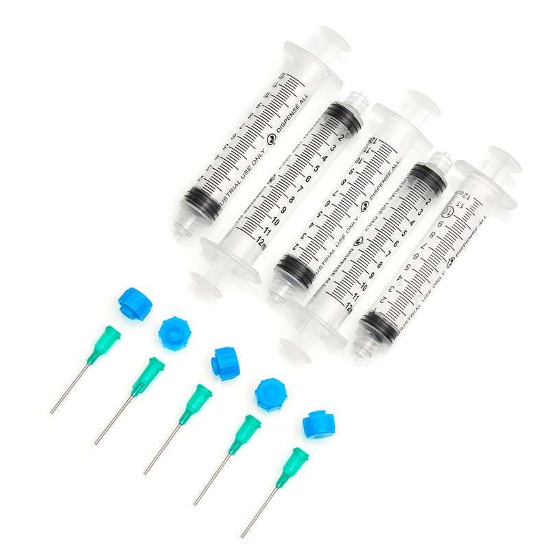 The 5 Pack - 10ml Industrial Syringes with Blunt Tipped Dispensing Needles and Storage Caps | Ink Juice Oil Wood Glue Adhesive, Refill Cartridges Pens | Arts Crafts Science Laboratory