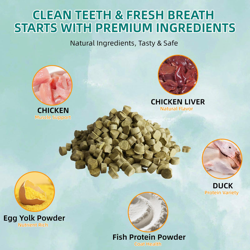 4 Pack Dental Chews for Dogs, Freeze Dried Dog & Cat Treats to Help Clean Teeth & Freshen Breath,Supports Gum & Oral Health, Daily Oral Care Treats for Cats and Dogs
