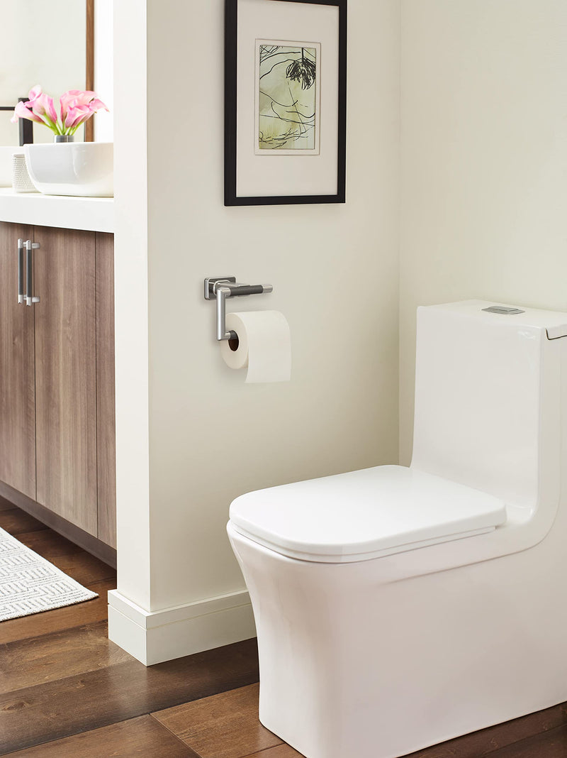 Amerock BH26617PNGM | Polished Nickel/Gunmetal Single Post Toilet Paper Holder | 5-7/8 inch (149 mm) Length Toilet Tissue Holder | Esquire | Bath Tissue Holder | Bathroom Hardware | Bath Accessories