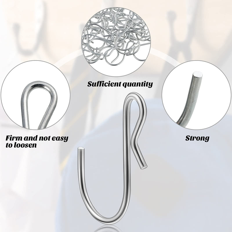 Funrous S Shaped Metal Hooks Clip, Stainless Steel Hangers, Indoor/Outdoor, Bathroom/Kitchen Lights, DIY Crafts, Key Chain, Silver (80 Pieces) 80