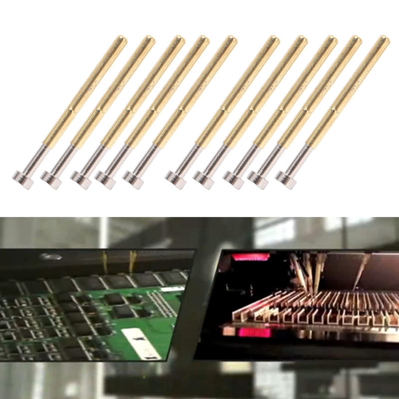 Pogo Pin Flat Head PCB Testing Probes Spring Loaded Brass Material 2.36mm Tube Diameter 34mm Length 100pcs