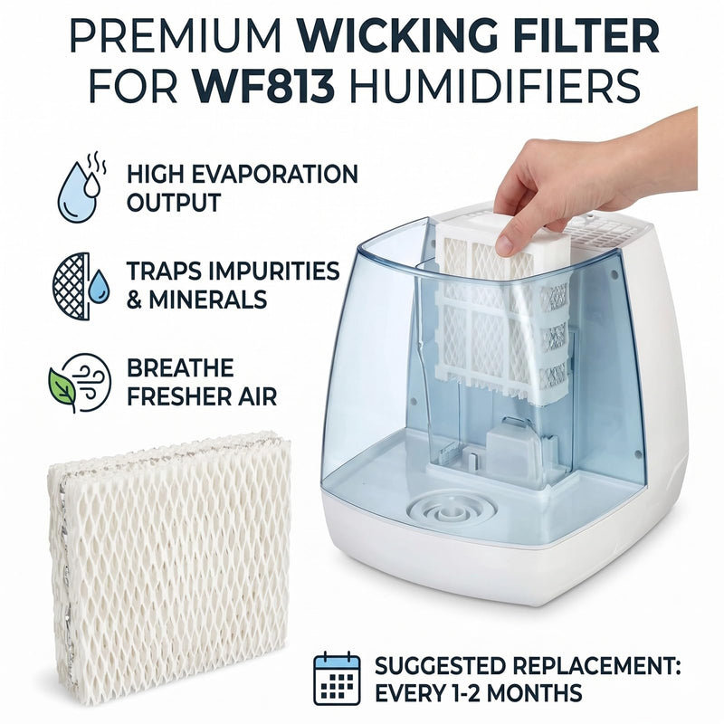 EQWF813 Humidifier Filter Replacement, 6-Pack for WF813 and RCM-832