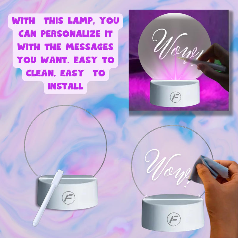 Lamp Table Personalized DIY Message Board Night Light - USB Powered with Erasable Pen and Remote Control - Customizable LED Writing Pad - Unique Present for Office, Room, or Desktop Decoration
