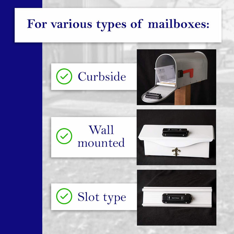 Mail Chime Mailbox Notification System – Mailbox Signal with Wireless Transmitter & Audible Arrival Alert Receiver with Bright LED Light