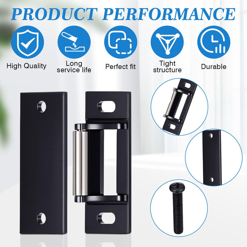 MorningRo 2 Sets Surface Mounted Roller Strike Plates, Black Rim Strike with Metal Shim Plates and Screws for Commercial Exit Doors, Panic Bar Exit Devices, Push Bar Door Hardware Replacement