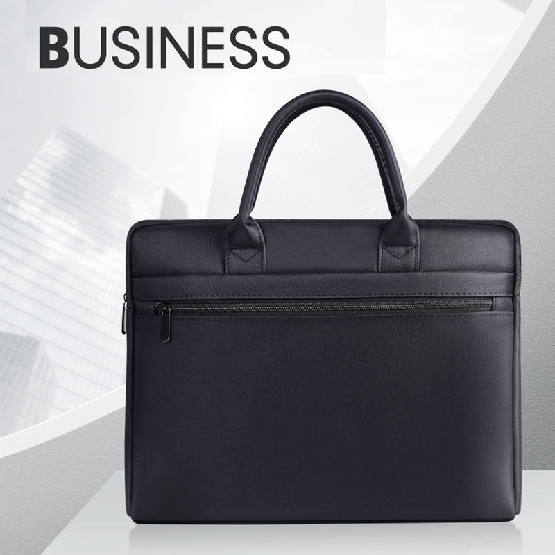 enyuwlcm Waterproof Oxford Handle Document Bag Briefcase for Men File Tote Bag for Carrying Paper Files Black