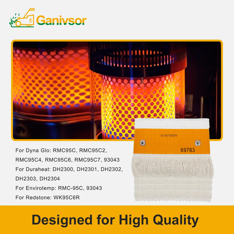 Ganivsor 32225 Wick for Kero World KW-24C DuraHeat DH-2300 Dyna-GLO CV-2300&RMC-95C Envirotemp CV-2300 Keroheat CV-2300, Heater Replacement Wicks, White
