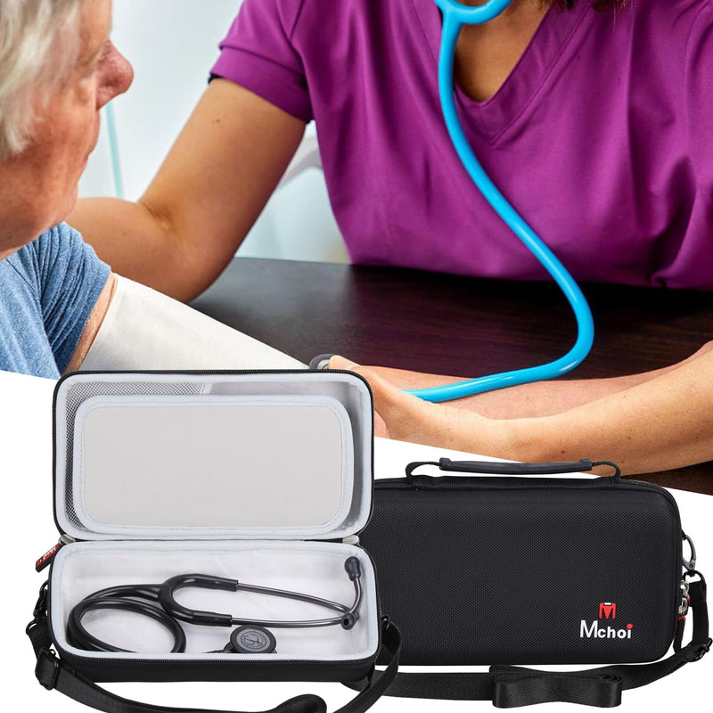 Mchoi Stethoscope Case Compatible with 3M Littmann Classic III Monitoring/Lightweight II S.E/Cardiology IV Diagnostic/MDF Acoustica Stethoscopes and Accessories, Case Only, Grey