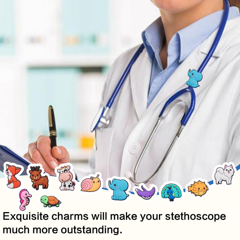 11 Pcs Animal Stethoscope Charms Personalized Stethoscope Accessories Gifts for Nurse Graduates Doctor Surgeons Veterinarians and Medical Assistant(Animal Assorted)