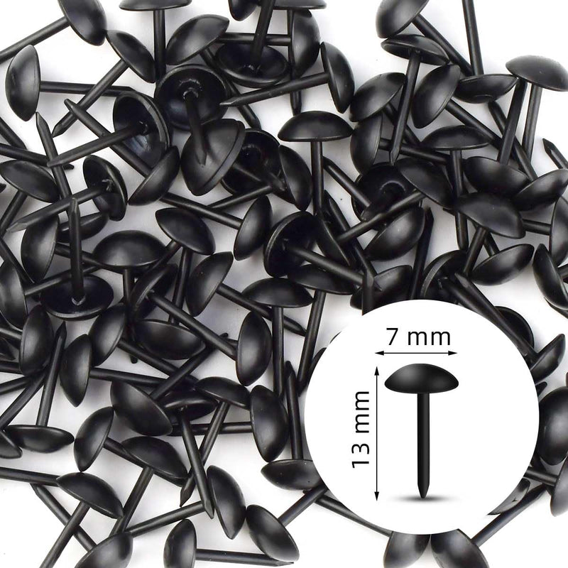 100 Pcs Black Upholstery Tacks Furniture Tacks Decorative Upholstery Nails Metal Thumb Tacks Round Head Upholstery Pins for Cork Board DIY Projects Home Decor Upholstered Sofa Decorative Nails