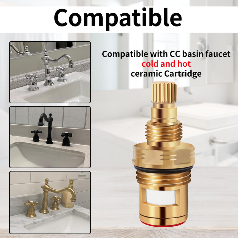 Brass KSRPL3200CC Cold and Brass KSRPL3200HC Hot Faucet Cartridge. This set includes ceramic cartridges in 2-1/8" length, designed for cold and hot water applications