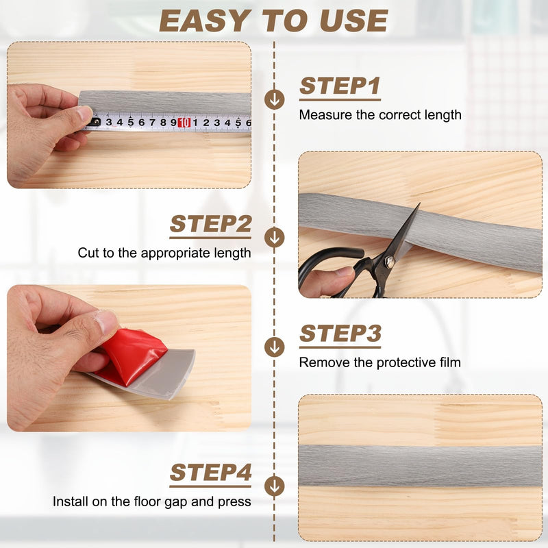 uxcell Floor Transition Strips, 9.84ft x 1.97"(LxW) Self Adhesive Vinyl Flooring Edging Trim PVC Flooring Flat Divider Strip Cover Strips for Joining Floor Gaps, Teak Wood Grain 9.84ft x 1.97"(LxW)