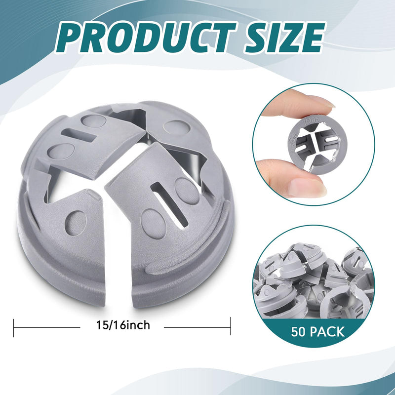Sintuff 50 Pcs 3/8 In. - 1/2 In. Non Metallic Button Push-in Bulk Connector Gray NM Cable Connector Electrical Conduit Fittings Fits for 1/2 Inch Knockouts