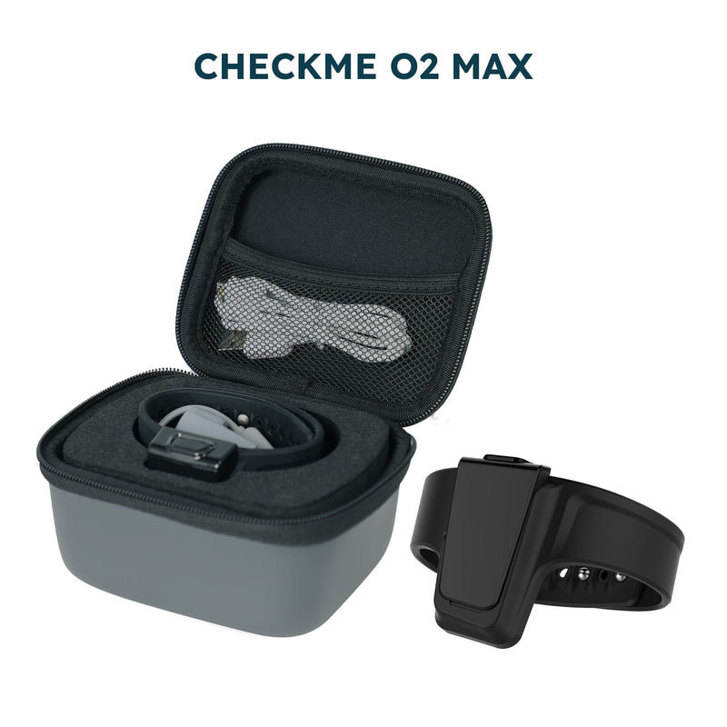 Vibeat Wearable Pulse Oximeter Case, Oxygen Monitor Storage Case, Portable Protective Bag OxyU SleepU Visualoxy CheckmeO2 Max, Case Only, Gray