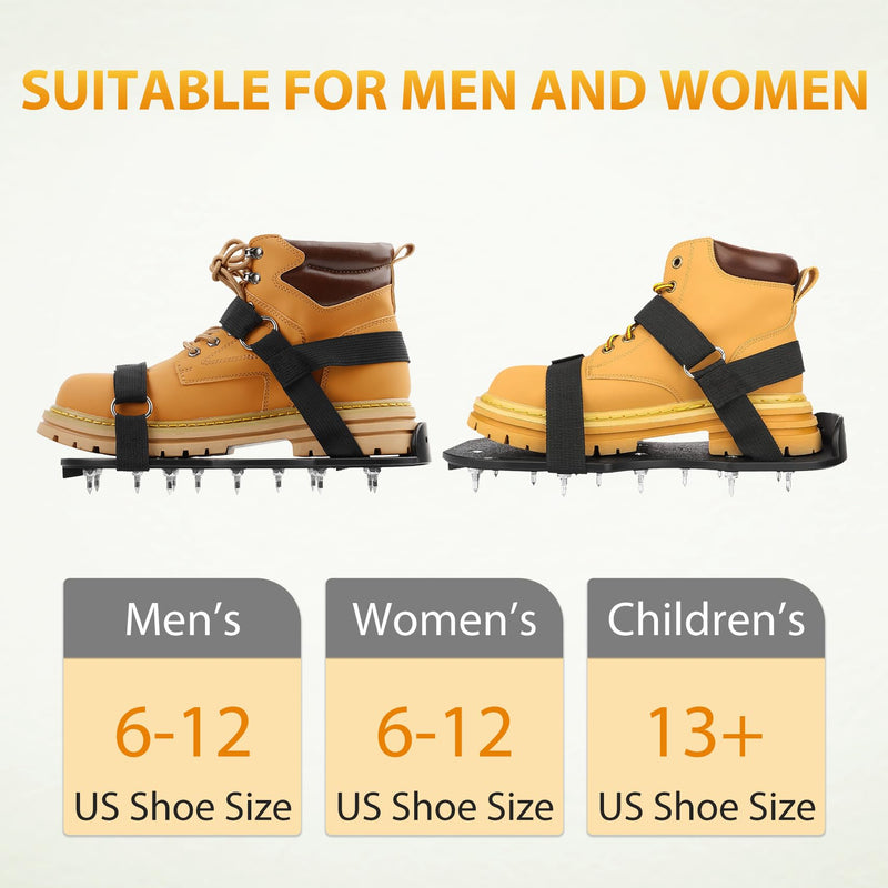 Spike Shoes for Epoxy Flooring Coating (99% Pre-installed) 13 one-Inch Spikes & 2 Velcro Strap (Non-Slip) Sturdy (Supports Up to 200 Pounds) Fits Men's and Women's Shoes in US Sizes 6 to 12