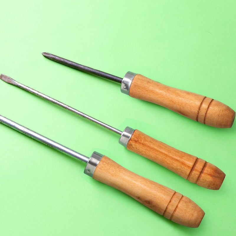 Wooden File Handle with Strong Metal Collars 20pcs, 10pcs Medium Wooden Handle for 6"-8" File and 10pcs Large Wood Handle for 10"-12" File, Screwdriver Hand Drill File Handle Yellow-2