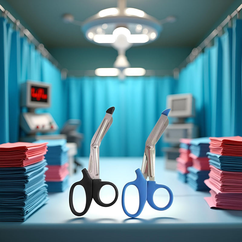 2Pcs Black and Blue Medical for Nurses Trauma Shears EMT Bandage Shears with Non-Stick Blades Heavy Duty Nursing Scissors for Doctors Paramedic Instruments and Surgical Tools Medical Supplies