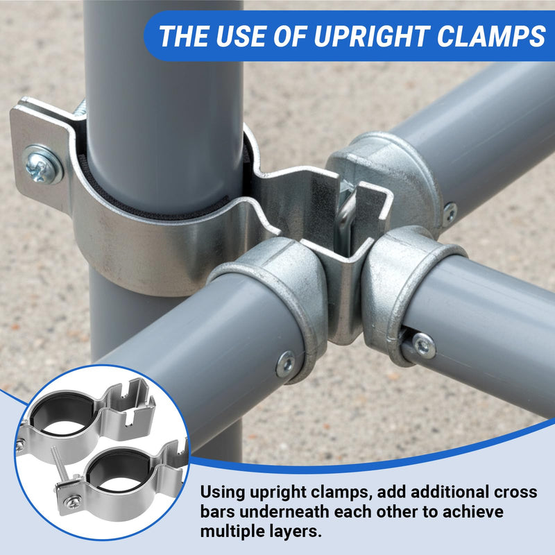 Zonon 4 Pcs Adjustable Upright Clamp Pipe and Drape Clamps Works with 1.5" or 2" Diameter Brackets for Wedding, Banquets, Events, Exhibitions, Parties Backdrop Hanging Accessories
