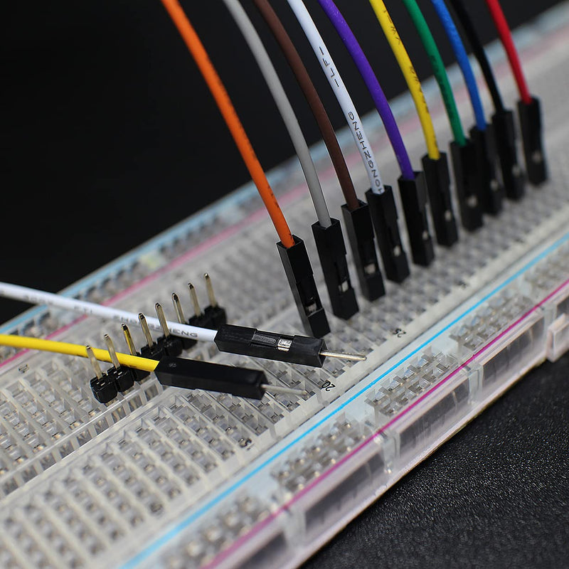Breadboard Jumper Wires 20AWG, Exclusives 10CM Male to Male Jumper Cable Wires M/M 4'' 10 Colors Pack of 120 Square Head 0.1'' (4'', M/M) Male-Male, 10CM 10CM / 4''
