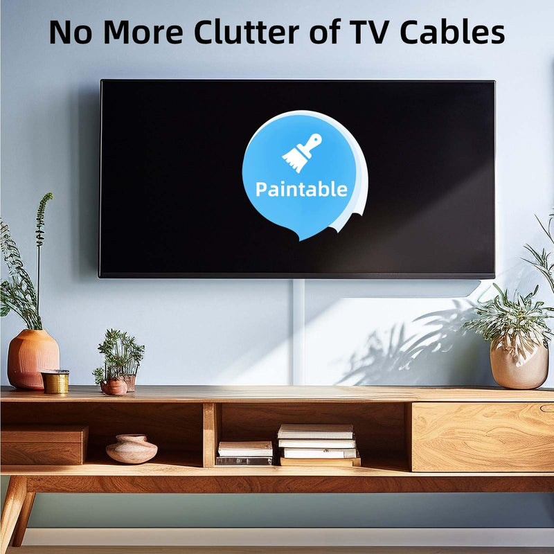Delamu Cord Hider, 34in Cord Covers for Wires on Wall, Paintable Cable Hider, Easy to Use Wire Covers for Cords, Wire Hiders for TV on Wall, Cable Cover Cable Management, 2X L17 W0.95 H0.55in Medium White