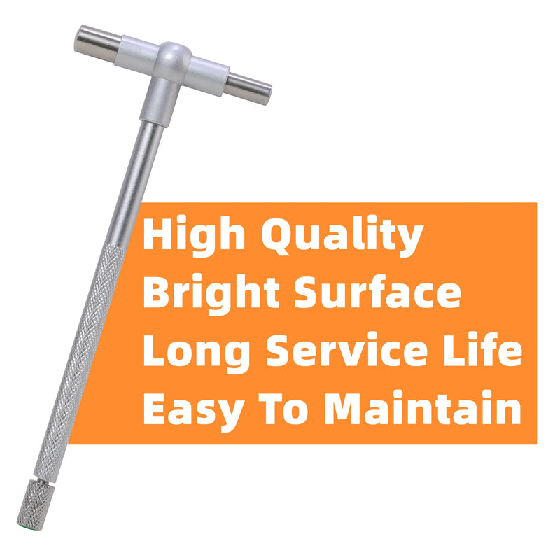 6 Pc Telescoping Gage Set Premium 5/16'' - 6" Range, High Precision T-Bore Hole Gauges, Satin Chrome Finished
