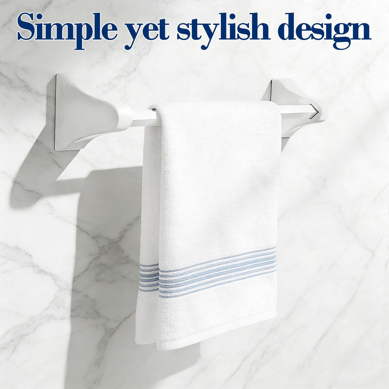 2 Pcs White Glazed Ceramic Towel Bar Replacement Rod Holder Brackets Bathroom Accessory Kit for Bathroom Kitchen Any Wall Surface, Ceramic Porcelain Towel Bar Holder