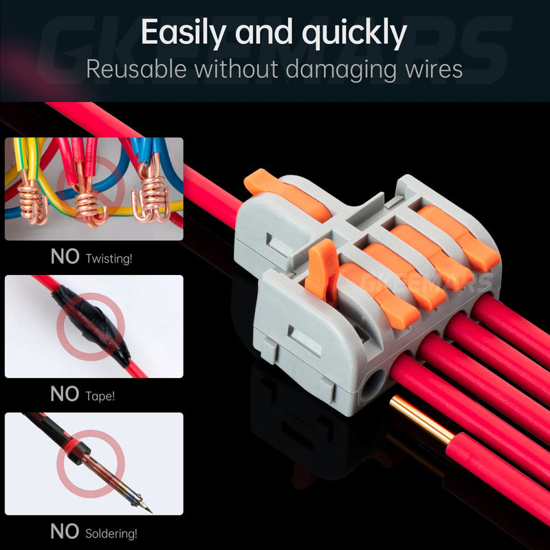 GKEEMARS 10Pcs Mini Electrical Wire Connectors, DIY Splicing into 4/6/8/9/10 Way Butt Terminal Block Connectors (1 in 5 Out, Nylon) 1 in 5 out, nylon