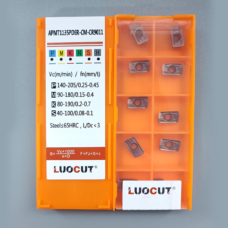 20 pcs CNC Carbide milling Inserts APMT1135 for Process HRC65 Steel-CR9011 APMT1135PDER-CM-CR9011