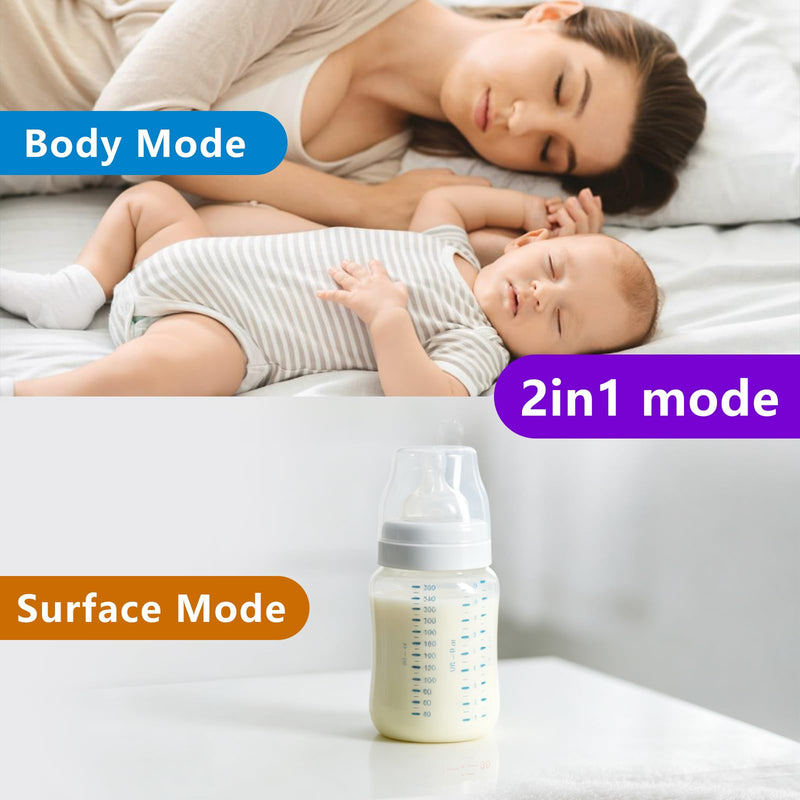 No-Touch Forehead Thermometer for Adults and Kids, 2-in-1 Digital Baby Thermometer with Fever Alarm, Mute Mode, Memory Recall,Fast Accurate Results, Batteries Included