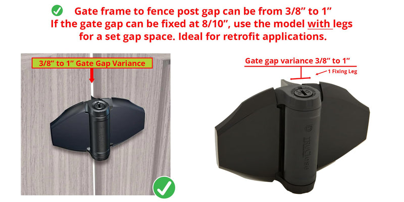D&D TCHD2L1SS3BTS TruClose Heavy Duty Gate Hinge Square Gates, Black, 2 pcs