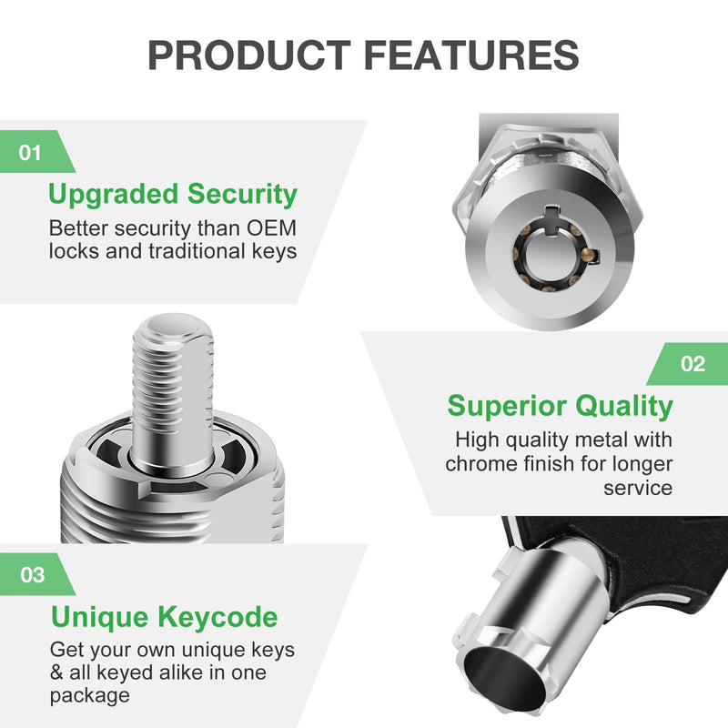 5 Pack Tool Box Lock with Keys, 5/8" Cabinet Lock Cam Lock Keyed Alike, Toolbox Lock Replacement for Mailbox RV Storage Door with Manual, Zinc Alloy (5Pack，5/8 Inch) Chrome - 5 Pack 5/8 Inch