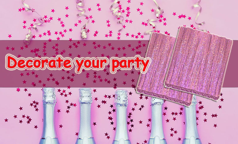 Mini Skater 4" Metallic Twist Ties Foil Bread Ties for Packaging Bakery Cake Pops Candy Goodies Cookies Gift Cellophane Treat Bags Christmas Wedding Party Favor Supplies,500Pcs (Pink) Pink