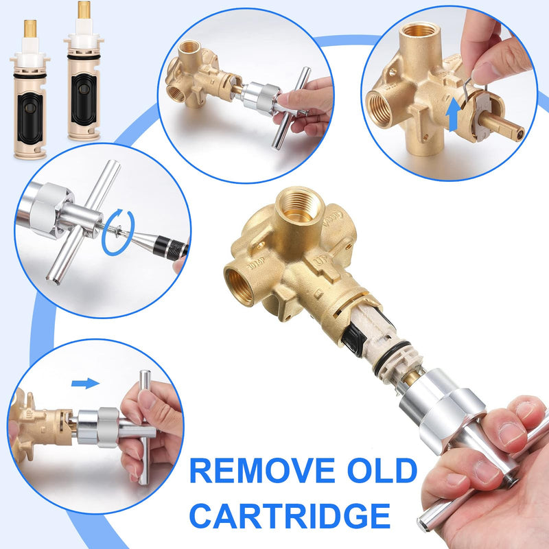 Qunclay 6 Pack Compatible with Moen 1222 Replacement Cartridge Kit One-handle Positemp Faucets Tub Bathtub Shower Cartridge Replacement Tool Brass and Plastic Shower Part Cartridge - NewNest Australia